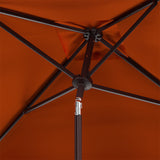 Safavieh Zimmerman 7.5 Ft Square Market Umbrella Orange/White Trim Aluminum PAT8400G