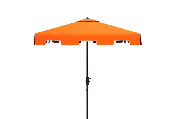 Safavieh Zimmerman 7.5 Ft Square Market Umbrella Orange/White Trim Aluminum PAT8400G