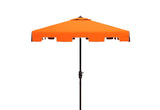 Safavieh Zimmerman 7.5 Ft Square Market Umbrella Orange/White Trim Aluminum PAT8400G