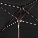 Safavieh Zimmerman 7.5 Ft Square Market Umbrella Black/White Trim Aluminum PAT8400H