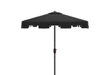 Safavieh Zimmerman 7.5 Ft Square Market Umbrella Black/White Trim Aluminum PAT8400H