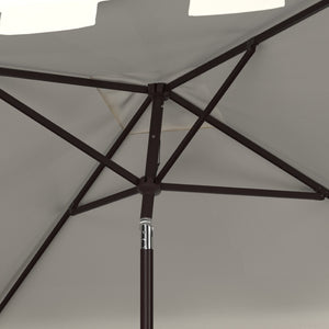 Safavieh ZIMMERMAN 7.5 FT Square Market Umbrella with Stylish Valance for Elegant Outdoor Sun Protection White PAT8400K