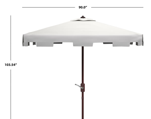 Safavieh ZIMMERMAN 7.5 FT Square Market Umbrella with Stylish Valance for Elegant Outdoor Sun Protection White PAT8400K