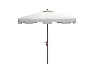 Safavieh ZIMMERMAN 7.5 FT Square Market Umbrella with Stylish Valance for Elegant Outdoor Sun Protection White PAT8400K