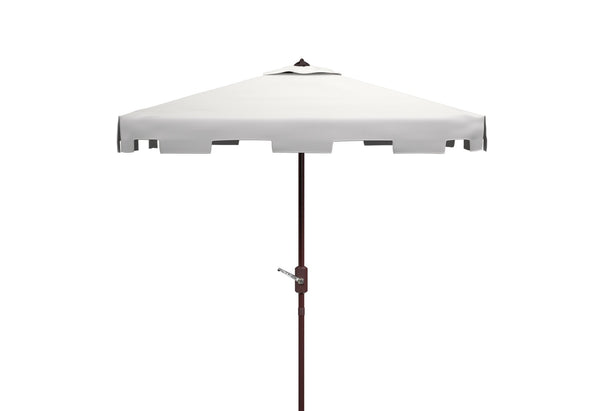 Safavieh ZIMMERMAN 7.5 FT Square Market Umbrella with Stylish Valance for Elegant Outdoor Sun Protection White PAT8400K