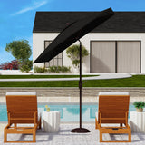 Safavieh Zimmerman 7.5 Ft Square Market Umbrella Black Aluminum PAT8401D