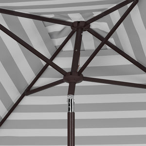 Safavieh ELSA Elegant 7.5 Ft Square Patio Umbrella for Stylish Outdoor Living with Durable Weather Resistance Black / White PAT8403A
