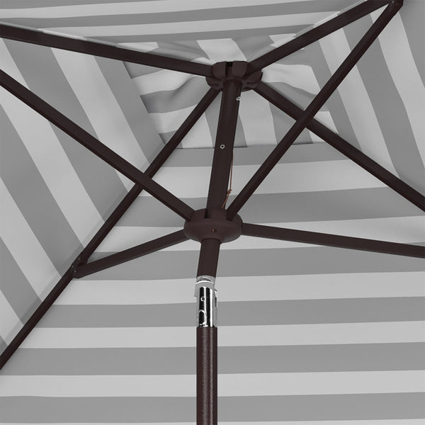 Safavieh ELSA Elegant 7.5 Ft Square Patio Umbrella for Stylish Outdoor Living with Durable Weather Resistance Black / White PAT8403A