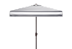 Safavieh ELSA Elegant 7.5 Ft Square Patio Umbrella for Stylish Outdoor Living with Durable Weather Resistance Black / White PAT8403A