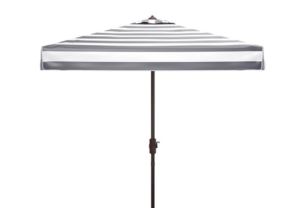 Safavieh ELSA Elegant 7.5 Ft Square Patio Umbrella for Stylish Outdoor Living with Durable Weather Resistance Black / White PAT8403A