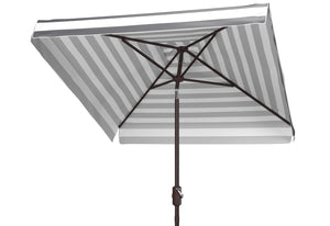 Safavieh ELSA Elegant 7.5 Ft Square Patio Umbrella for Stylish Outdoor Living with Durable Weather Resistance Black / White PAT8403A
