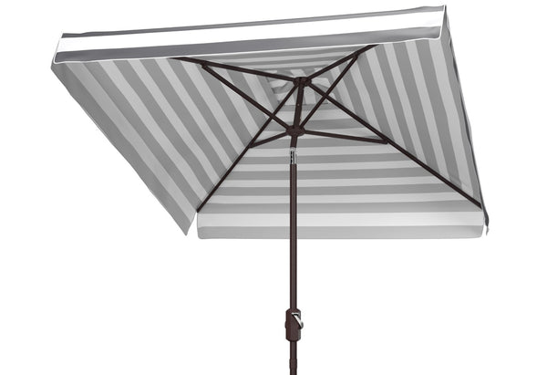 Safavieh ELSA Elegant 7.5 Ft Square Patio Umbrella for Stylish Outdoor Living with Durable Weather Resistance Black / White PAT8403A