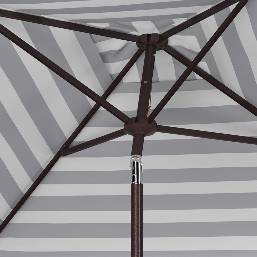 Safavieh ELSA Elegant 7.5 Ft Square Patio Umbrella for Stylish Outdoor Living with Durable Weather Resistance Navy / White PAT8403B