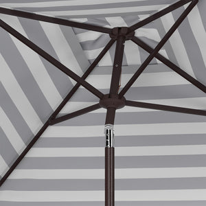 Safavieh ELSA Elegant 7.5 Ft Square Patio Umbrella for Stylish Outdoor Living with Durable Weather Resistance Navy / White PAT8403B