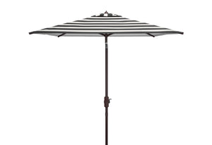 Safavieh IRIS Fashion Line 7.5 FT Square Umbrella – Chic Art Deco Style for Poolside & Patio Elegance Black / White PAT8404A