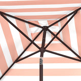 Safavieh Iris Fashion Line 7.5 Ft Square Umbrella Orange Stripe Aluminum PAT8404C