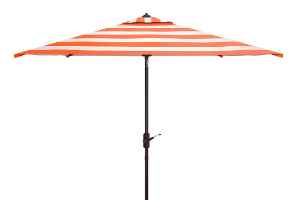 Safavieh Iris Fashion Line 7.5 Ft Square Umbrella Orange Stripe Aluminum PAT8404C