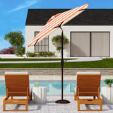 Safavieh Iris Fashion Line 7.5 Ft Square Umbrella Orange Stripe Aluminum PAT8404C