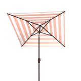 Safavieh Iris Fashion Line 7.5 Ft Square Umbrella Orange Stripe Aluminum PAT8404C