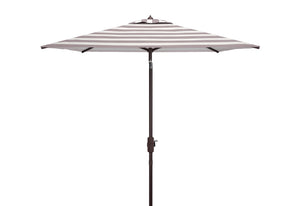 Safavieh IRIS Fashion Line 7.5 FT Square Umbrella – Chic Art Deco Style for Poolside & Patio Elegance Grey / White PAT8404D