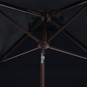 Safavieh ELEGANT Square Patio Umbrella with Petal Valance – Stylish Shade for Your Outdoor Oasis & Decor Navy / White PAT8406A