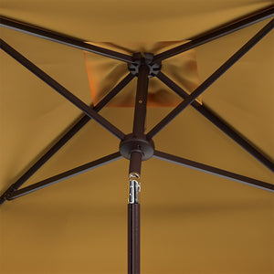 Safavieh ELEGANT Square Patio Umbrella with Petal Valance – Stylish Shade for Your Outdoor Oasis & Decor Yellow PAT8406B