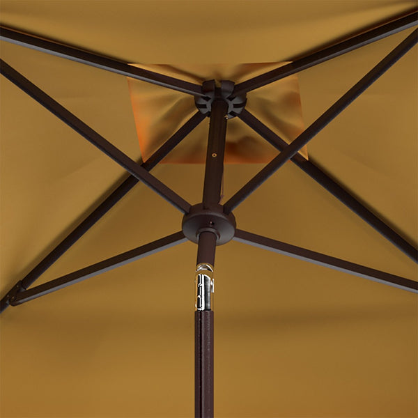 Safavieh ELEGANT Square Patio Umbrella with Petal Valance – Stylish Shade for Your Outdoor Oasis & Decor Yellow PAT8406B