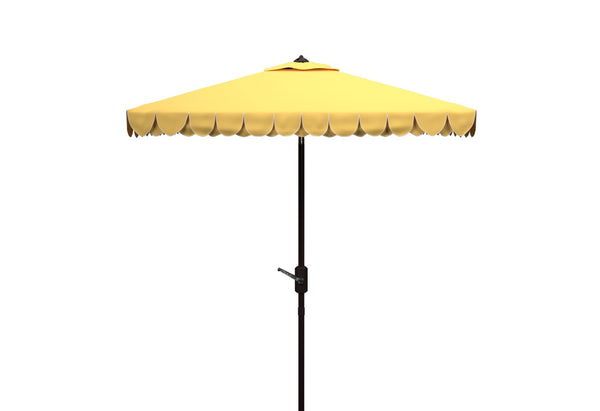 Safavieh ELEGANT Square Patio Umbrella with Petal Valance – Stylish Shade for Your Outdoor Oasis & Decor Yellow PAT8406B