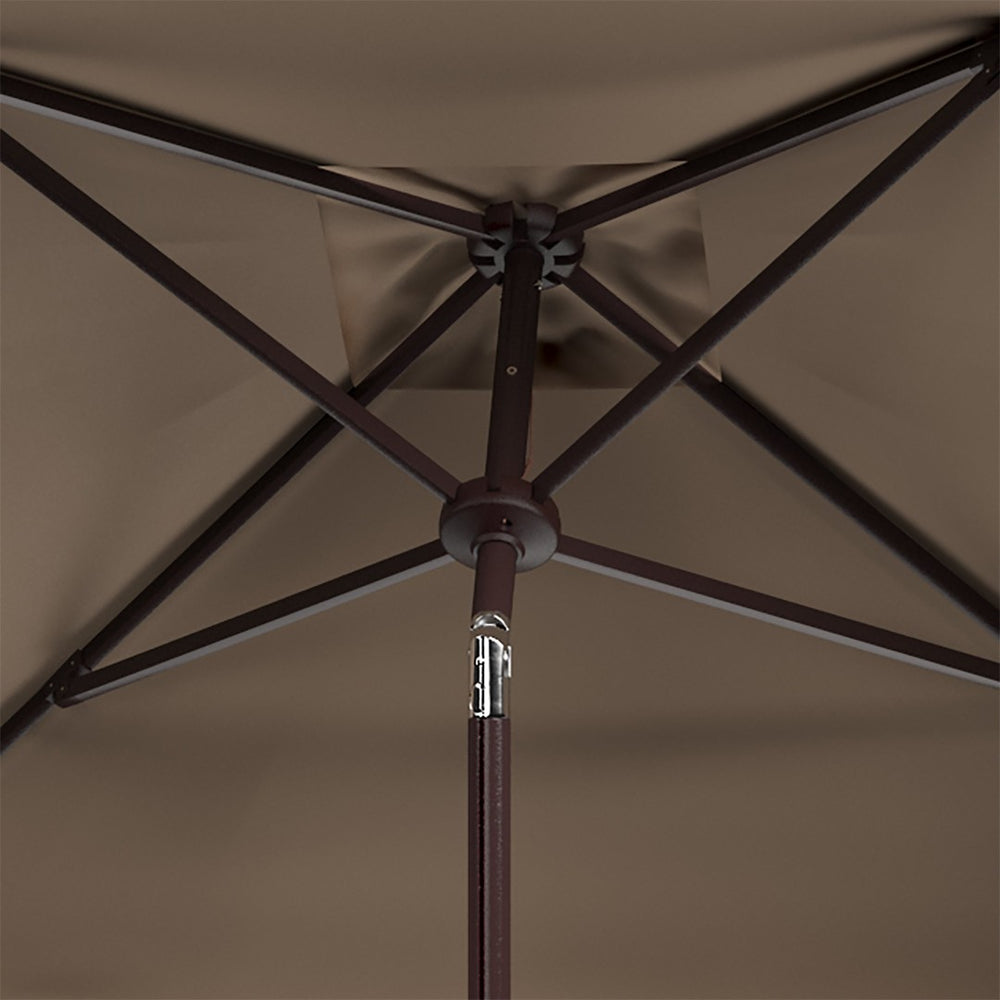 Safavieh ELEGANT Square Patio Umbrella with Petal Valance – Stylish Shade for Your Outdoor Oasis & Decor Beige / White PAT8406C