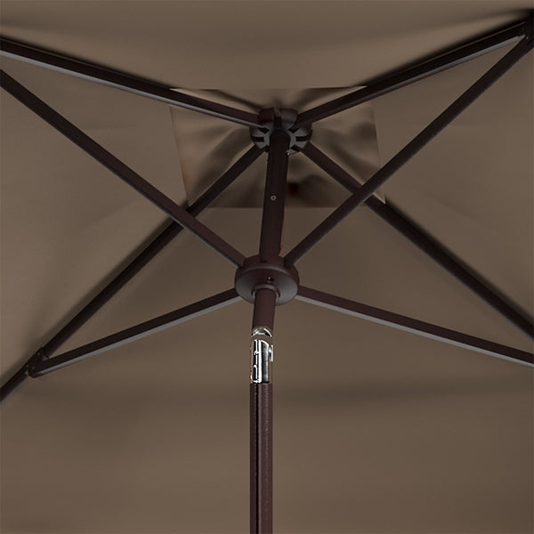 Safavieh ELEGANT Square Patio Umbrella with Petal Valance – Stylish Shade for Your Outdoor Oasis & Decor Beige / White PAT8406C