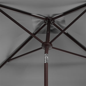 Safavieh ELEGANT Square Patio Umbrella with Petal Valance – Stylish Shade for Your Outdoor Oasis & Decor Ivory / Black PAT8406E
