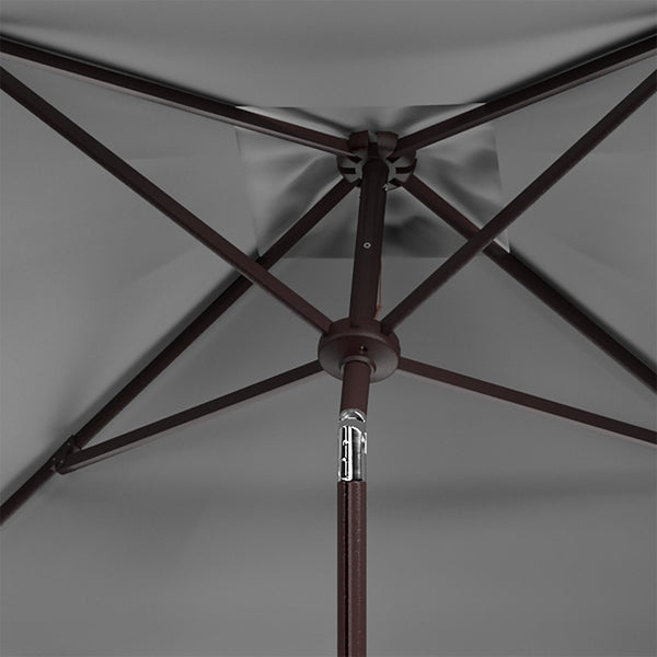 Safavieh ELEGANT Square Patio Umbrella with Petal Valance – Stylish Shade for Your Outdoor Oasis & Decor Ivory / Black PAT8406E