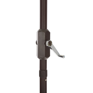 Elegant Square 7.5 Ft Patio Valance Umbrella With Crank Lift, Aluminum Frame, Classic Trim Finish
