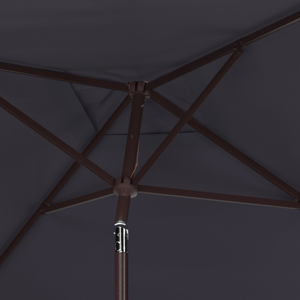 Safavieh ATHENS 7.5 FT Square Crank Umbrella - Elegant Mediterranean Design for Patios and Outdoor Spaces Navy / White PAT8407A