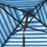 Safavieh Athens 7.5 Ft Square Crank Umbrella Baby Blue / White  Aluminum PAT8407C