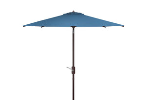 Safavieh Athens 7.5 Ft Square Crank Umbrella Baby Blue / White  Aluminum PAT8407C