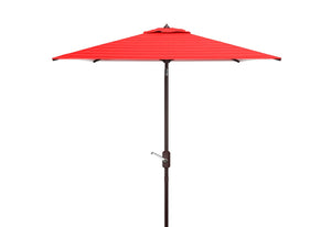 Safavieh Athens 7.5 Ft Square Crank Umbrella Red Aluminum PAT8407F