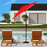 Safavieh Athens 7.5 Ft Square Crank Umbrella Red Aluminum PAT8407F