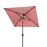 Safavieh Athens 7.5 Ft Square Crank Umbrella Red Aluminum PAT8407F