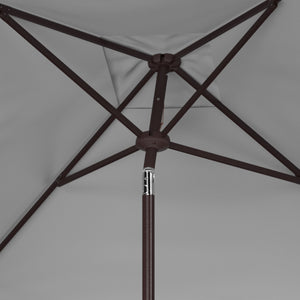 Safavieh MILAN FRINGE 7.5 FT SQUARE CRANK UMBRELLA - Elegant Outdoor Shade for Patios and Poolside Spaces Ivory PAT8408C