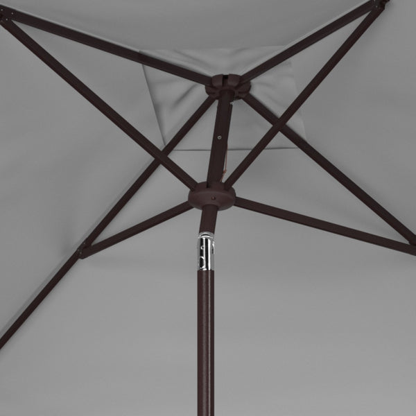Safavieh MILAN FRINGE 7.5 FT SQUARE CRANK UMBRELLA - Elegant Outdoor Shade for Patios and Poolside Spaces Ivory PAT8408C