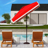 Safavieh Milan Fringe 7.5 Ft Square Crank Umbrella Red Aluminum PAT8408E