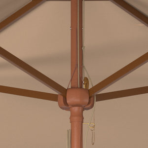 Safavieh VELOP 7.5ft Square Wooden Pulley Market Umbrella for Stylish Outdoor Shade and Protection Beige PAT8409A