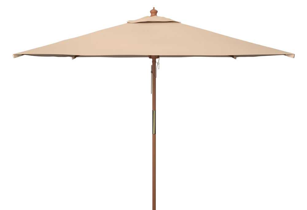 Safavieh VELOP 7.5ft Square Wooden Pulley Market Umbrella for Stylish Outdoor Shade and Protection Beige PAT8409A