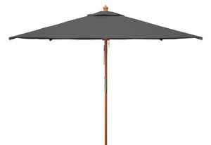 Safavieh VELOP 7.5ft Square Wooden Pulley Market Umbrella for Stylish Outdoor Shade and Protection Grey PAT8409B