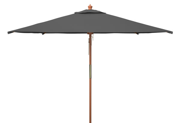 Safavieh VELOP 7.5ft Square Wooden Pulley Market Umbrella for Stylish Outdoor Shade and Protection Grey PAT8409B