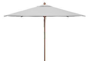 Safavieh VELOP 7.5ft Square Wooden Pulley Market Umbrella for Stylish Outdoor Shade and Protection Ivory PAT8409E