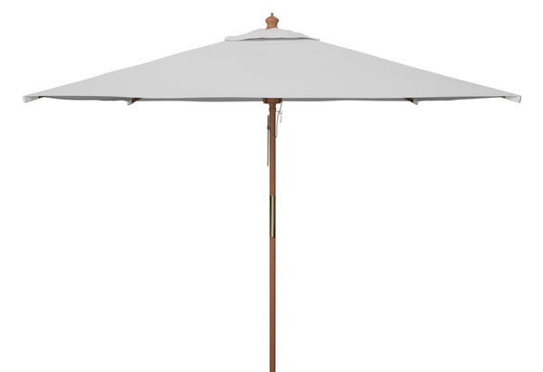 Safavieh VELOP 7.5ft Square Wooden Pulley Market Umbrella for Stylish Outdoor Shade and Protection Ivory PAT8409E
