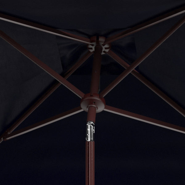 Safavieh VENICE 7.5 FT Square Crank Umbrella - Chic Outdoor Shade Solution for Patios and Poolside Retreats Navy / White PAT8410A