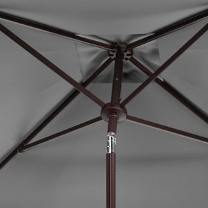 Safavieh VENICE 7.5 FT Square Crank Umbrella - Chic Outdoor Shade Solution for Patios and Poolside Retreats Grey PAT8410B